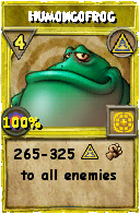 Wizard101 Myth spell card: Humongofrog, Spell ID 10618