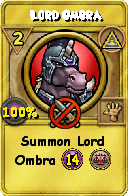 Wizard101 Myth spell card: Lord Ombra, Spell ID 10627