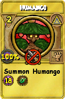 Wizard101 Myth spell card: Humango, Spell ID 10647