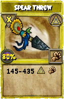 Wizard101 Myth spell card: Spear Throw, Spell ID 10658