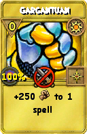 Wizard101 Sun spell card: Gargantuan, Spell ID 10674