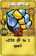 Wizard101 Sun spell card: Gargantuan, Spell ID 10675
