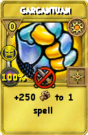 Wizard101 Sun spell card: Gargantuan, Spell ID 10676