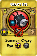 Wizard101 Myth spell card: Crazy Eye, Spell ID 10677