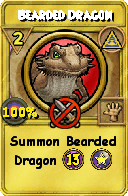 Wizard101 Myth spell card: Bearded Dragon, Spell ID 10686