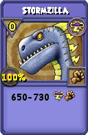 Wizard101 Storm spell card: Stormzilla, Spell ID 10691