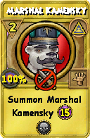 Wizard101 Myth spell card: Marshal Kamensky, Spell ID 10693