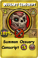 Wizard101 Myth spell card: Ossuary Conscript, Spell ID 10700