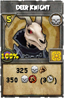 Wizard101 Death spell card: Deer Knight, Spell ID 10718