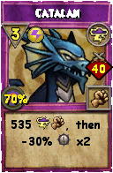 Wizard101 Storm spell card: Catalan, Spell ID 10721