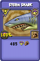 Wizard101 Storm spell card: Storm Shark, Spell ID 10735