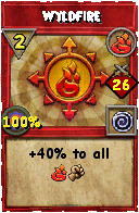 Wizard101 Fire spell card: Wyldfire, Spell ID 10746