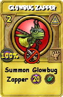 Wizard101 Myth spell card: Glowbug Zapper, Spell ID 10754