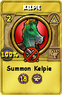 Wizard101 Myth spell card: Kelpie, Spell ID 10756