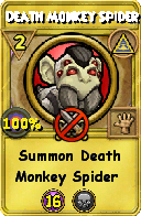 Wizard101 Myth spell card: Death Monkey Spider, Spell ID 10760