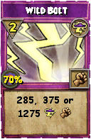 Wizard101 Storm spell card: Wild Bolt, Spell ID 10761