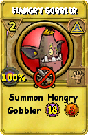 Wizard101 Myth spell card: Hangry Gobbler, Spell ID 10766