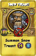 Wizard101 Myth spell card: Snow Treant, Spell ID 10771