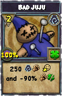 Wizard101 Shadow spell card: Bad Juju, Spell ID 10775