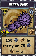 Wizard101 Shadow spell card: Ultra Dark, Spell ID 10777