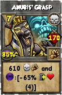 Wizard101 Death spell card: Anubis' Grasp, Spell ID 10803