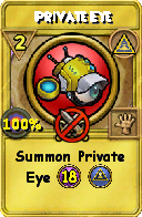 Wizard101 Myth spell card: Private Eye, Spell ID 10811