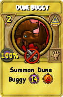 Wizard101 Myth spell card: Dune Buggy, Spell ID 10813