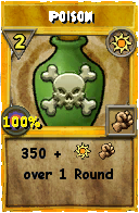 Wizard101 Sun spell card: Poison, Spell ID 10814