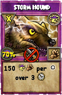 Wizard101 Storm spell card: Storm Hound, Spell ID 10821