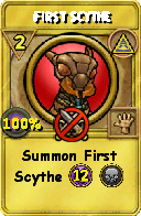 Wizard101 Myth spell card: First Scythe, Spell ID 10822