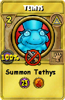 Wizard101 Myth spell card: Tethys, Spell ID 10823