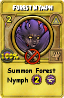 Wizard101 Myth spell card: Forest Nymph, Spell ID 10824