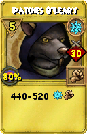 Wizard101 Ice spell card: Patches O'Leary, Spell ID 10841