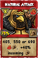 Wizard101 Fire spell card: Natural Attack, Spell ID 10852