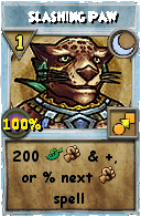 Wizard101 Moon spell card: Slashing Paw, Spell ID 10858