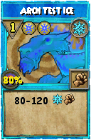 Wizard101 Ice spell card: Arch Test Ice, Spell ID 10860