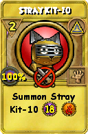 Wizard101 Myth spell card: Stray Kit-10, Spell ID 10864
