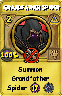 Wizard101 Myth spell card: Grandfather Spider, Spell ID 10867