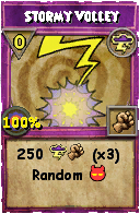 Wizard101 Storm spell card: Stormy Volley, Spell ID 10878