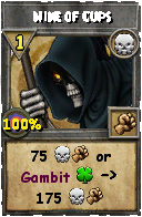 Wizard101 Death spell card: Nine of Cups, Spell ID 10898