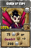 Wizard101 Death spell card: Queen of Cups, Spell ID 10899