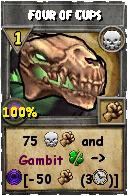 Wizard101 Death spell card: Four of Cups, Spell ID 10904