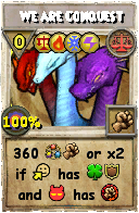 Wizard101 Balance spell card: We are Conquest, Spell ID 10915