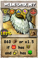 Wizard101 Balance spell card: We Enlighten, no?, Spell ID 10916