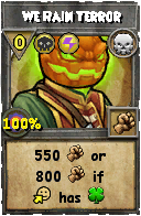 Wizard101 Death spell card: We Rain Terror, Spell ID 10917