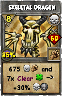 Wizard101 Death spell card: Skeletal Dragon, Spell ID 10920