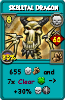 Wizard101 Death spell card: Skeletal Dragon, Spell ID 10921