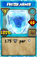 Wizard101 Ice spell card: Frozen Armor, Spell ID 10928