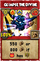 Wizard101 Fire spell card: Glimpse the Divine, Spell ID 10932