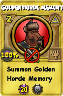 Wizard101 Myth spell card: Golden Horde Memory, Spell ID 10951